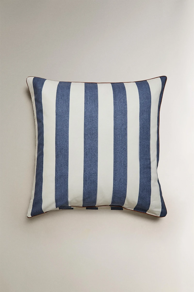 FADED COTTON STRIPED PILLOWCASE