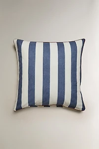 FADED COTTON STRIPED PILLOWCASE