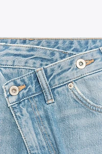 TRF HIGH WAIST CROSSOVER WIDE LEG JEANS