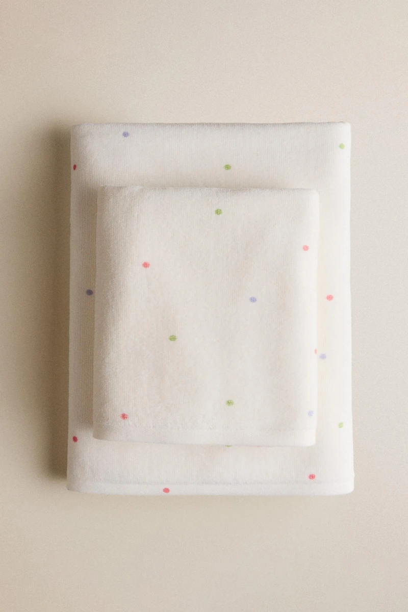 SERVIETTE ENFANT VELOURS À POIS
