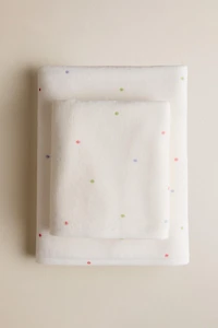 SERVIETTE ENFANT VELOURS À POIS