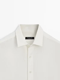 Regular fit linen blend shirt