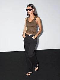 Pantalon straight mid-rise