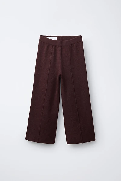 PANTALON EN MAILLE À JAMBES LARGES