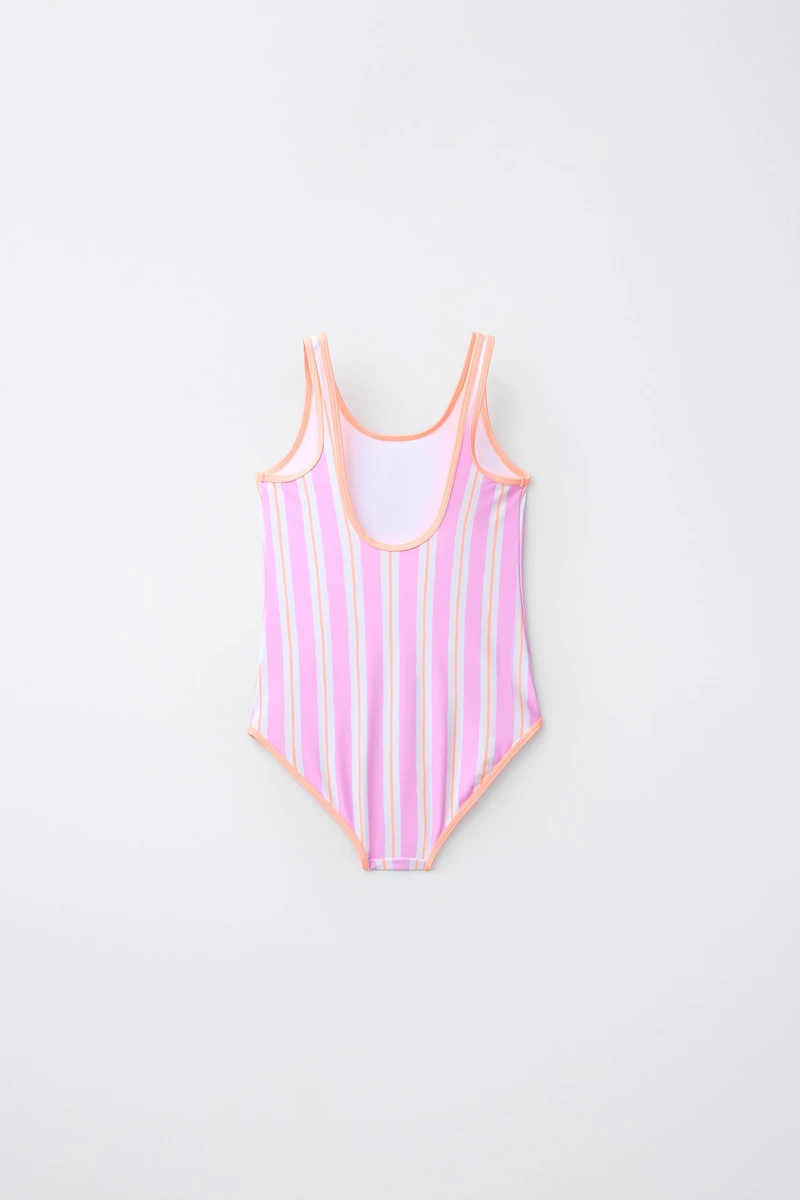 6-14 YEARS/ STRIPED SWIMSUIT