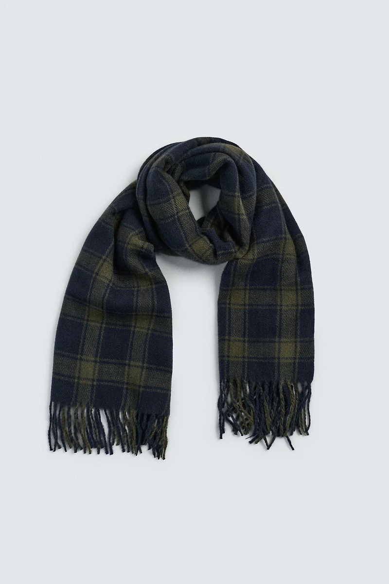 COMBINED PLAID SCARF