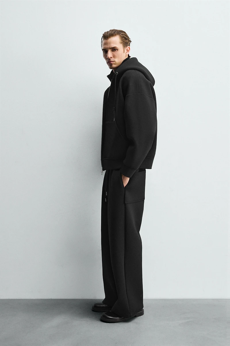 WIDE FIT NEOPRENE EFFECT PANTS