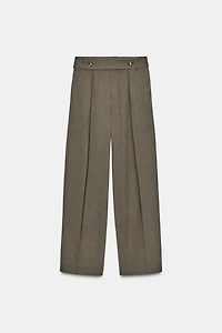 PLEATED BELTED PANTS