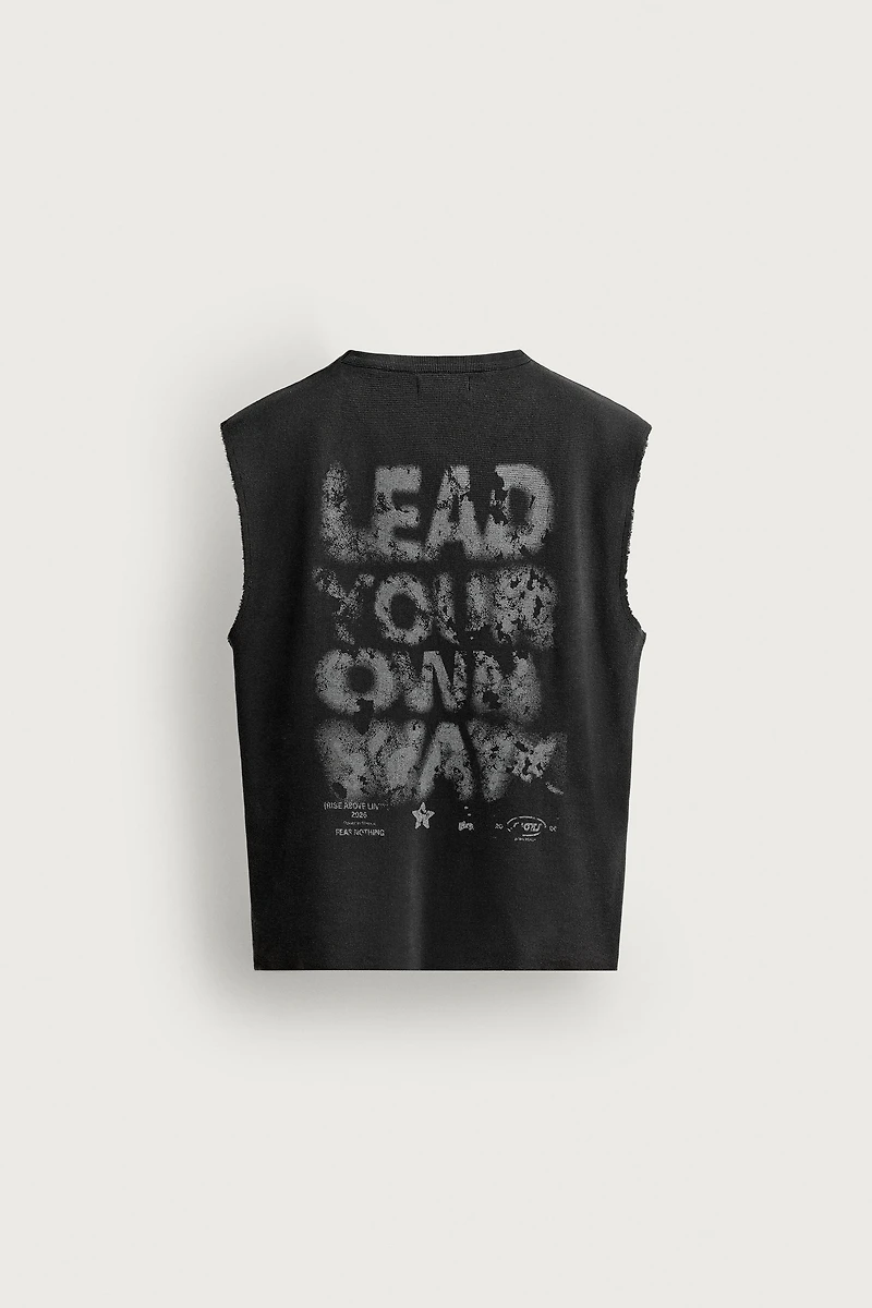 WASHED GRAPHIC KNIT TANK TOP