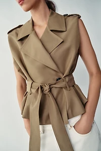 BELTED DOUBLE BREASTED VEST