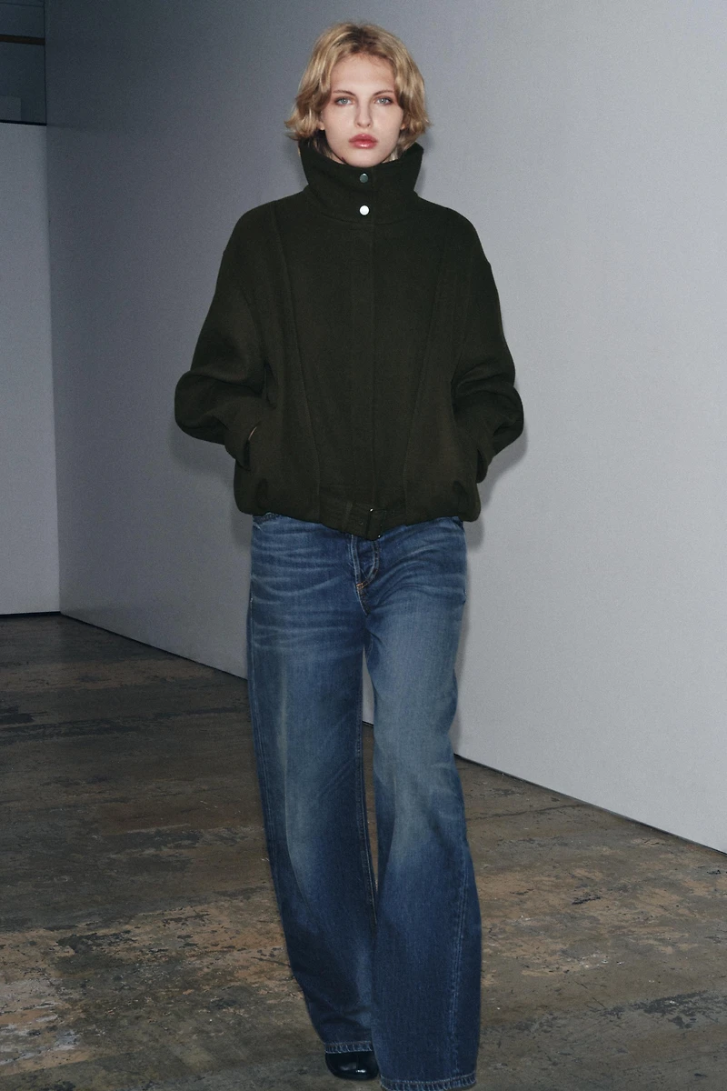 BLOUSON BOMBER MINIMAL AVEC LAINE ZW COLLECTION