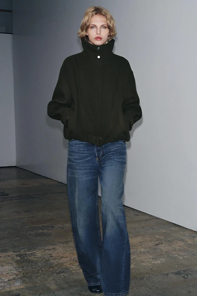 BLOUSON BOMBER MINIMAL AVEC LAINE ZW COLLECTION