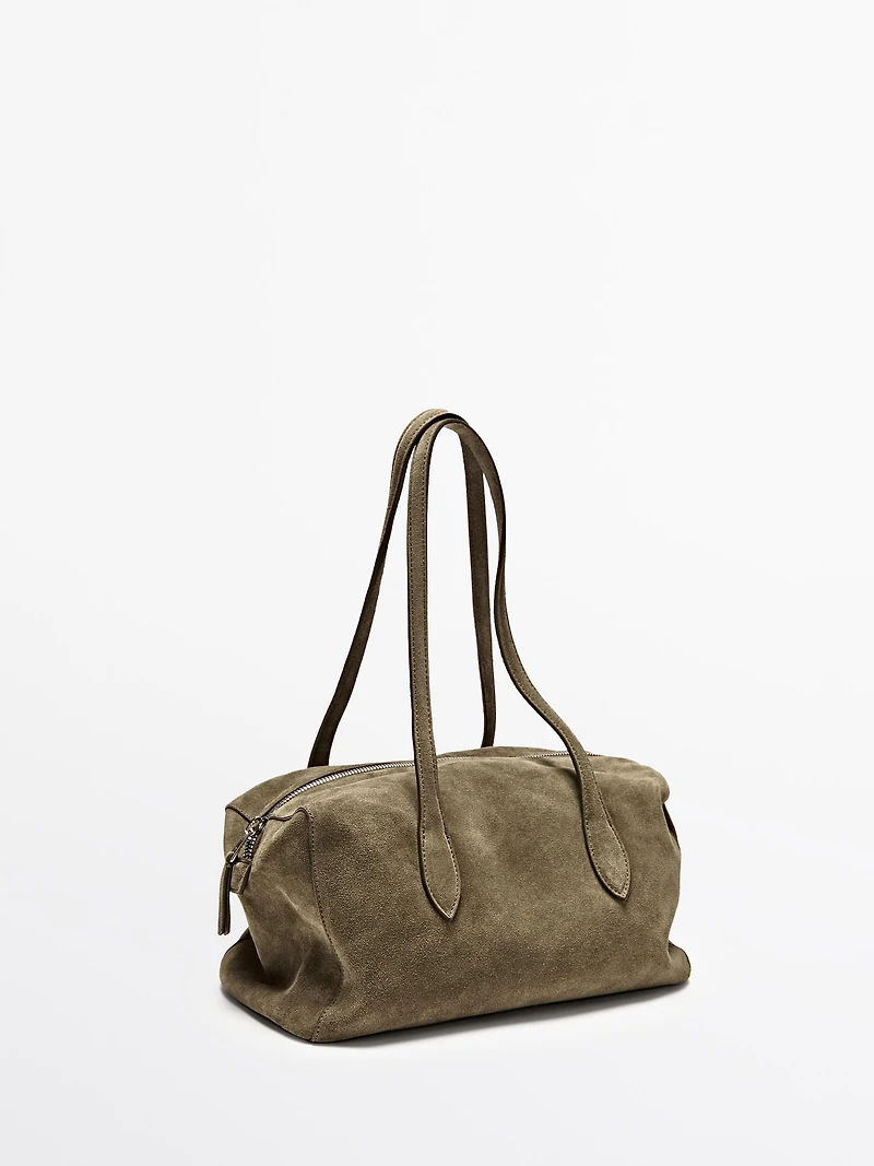 Split leather west satchel bag