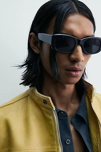 BLOUSON COURT EN CUIR LAVÉ