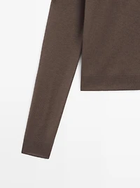 Silk and wool blend knit sweater