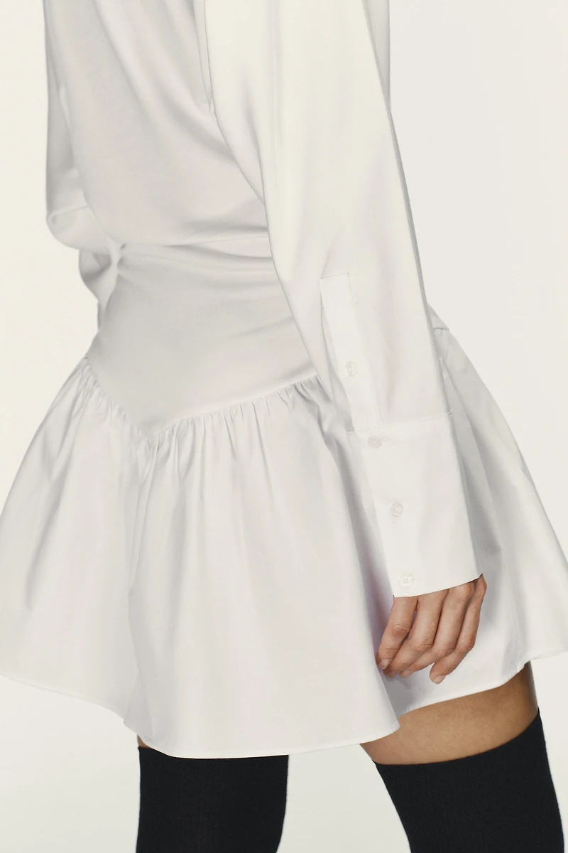 SHORT COMBINATION BATWING SLEEVE DRESS