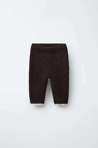 LACE TRIM KNIT LEGGINGS