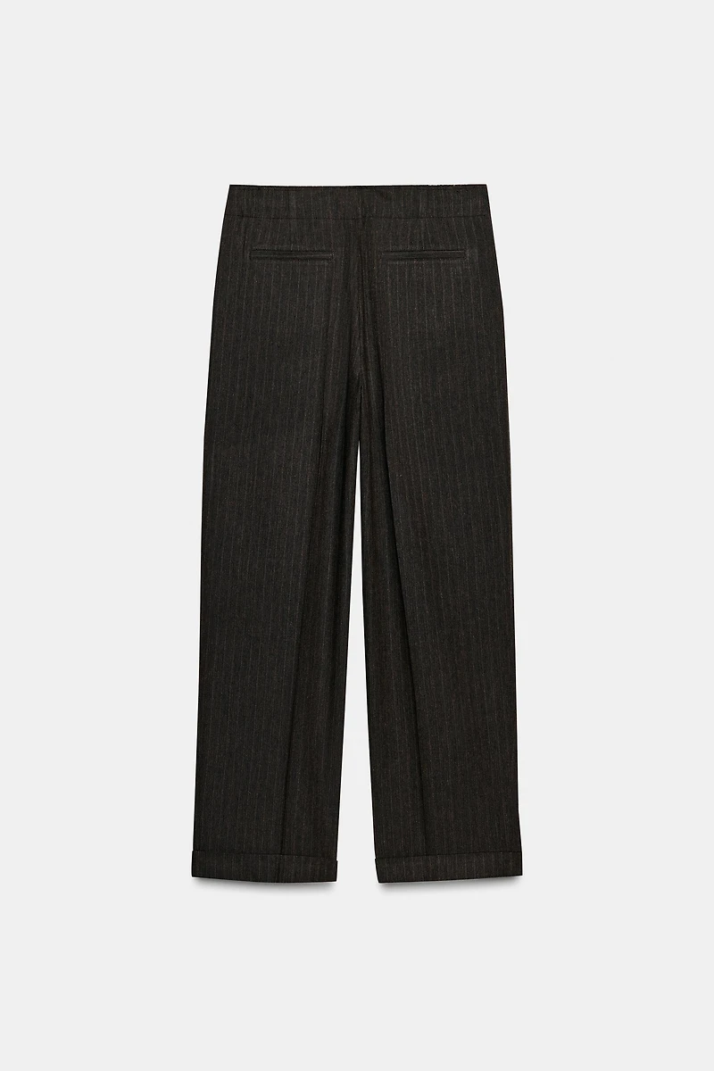 ZW COLLECTION HERRINGBONE PLEATED PANTS