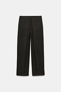 ZW COLLECTION HERRINGBONE PLEATED PANTS