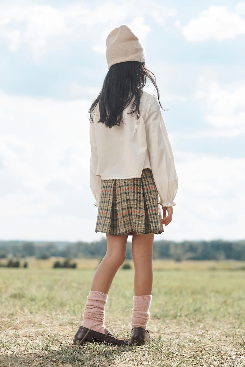 HOUNDSTOOTH WOOL BLEND SKIRT LIMITED EDITION