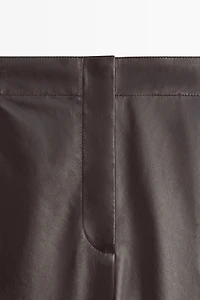 Leather barrel fit pants