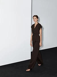 High-waist wide-leg trousers