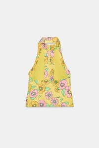 FLORAL HALTER TOP
