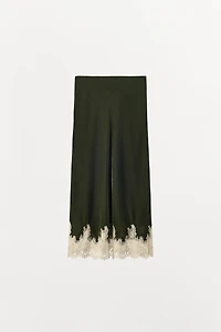 VELVET LACE MIDI SKIRT