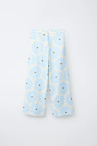 WIDE LEG PANTS WITH DETACHABLE PAREO PRINT