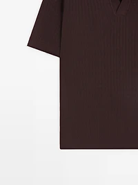 Jacquard knit polo sweater