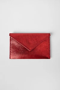 METALLIC EFFECT DOUBLE LEATHER WALLET KATE MOSS X ZARA