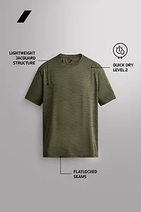 STRIPED TECHNICAL JACQUARD T-SHIRT