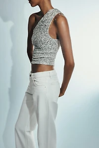 ASYMMETRIC SEQUIN TOP