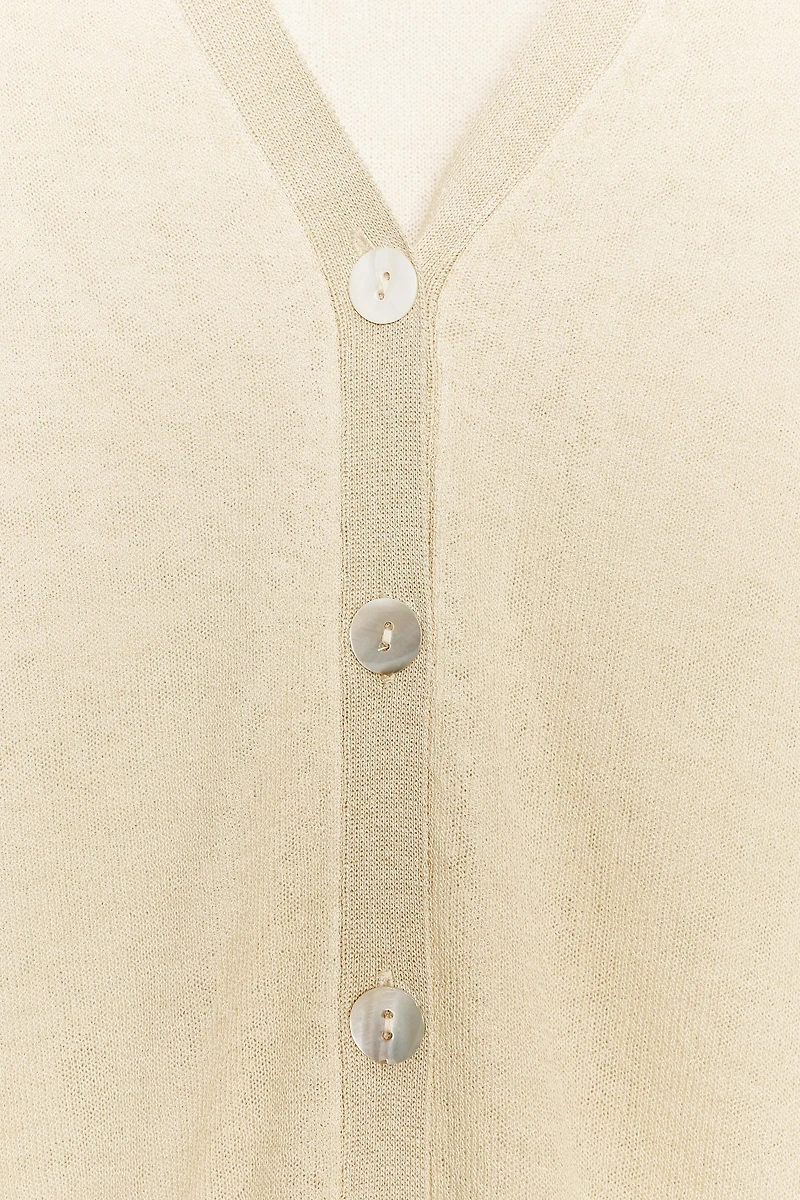 DOUBLE LAYER KNIT CARDIGAN