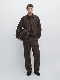 Blouson bomber en laine avec fermeture Éclair