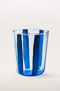 GLASS TUMBLER WITH LINE DESIGN