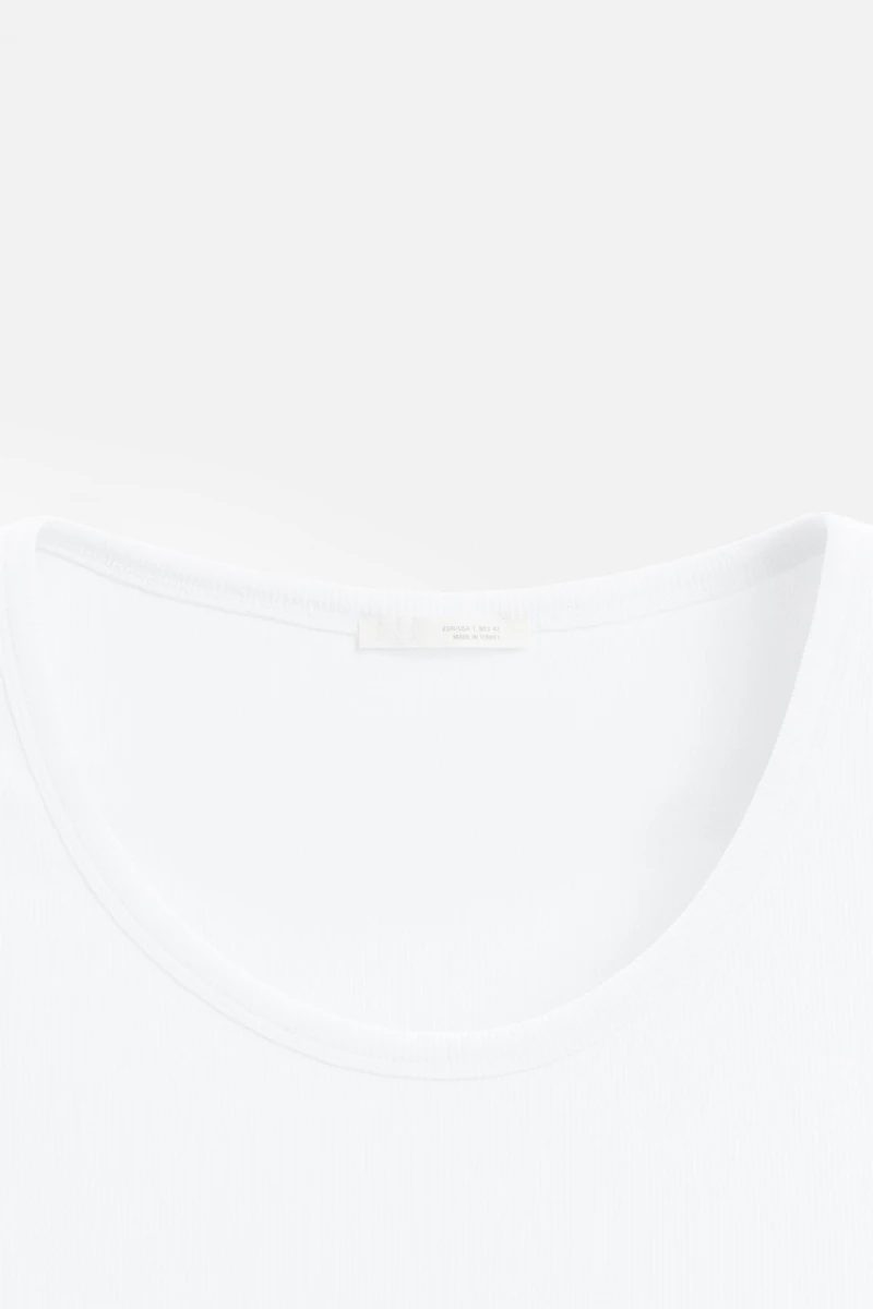 T-SHIRT DÉBARDEUR BASIQUE CÔTELÉ