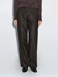Pantalon en flanelle de laine mélangée