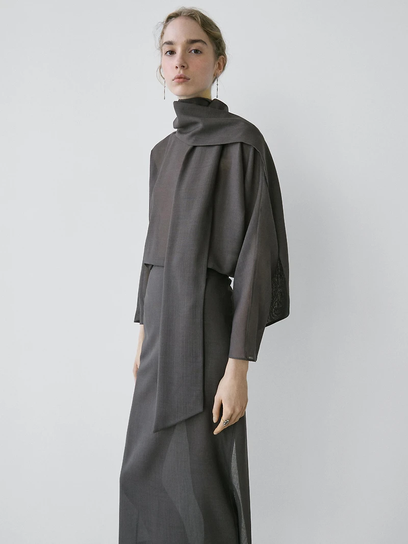 Blouse fluide avec nœud - STUDIO