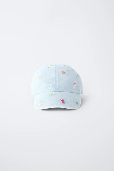 SUMMER EMBROIDERED DENIM CAP