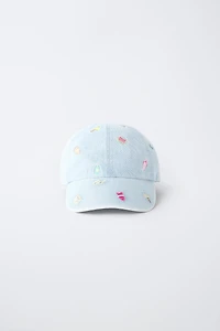 SUMMER EMBROIDERED DENIM CAP