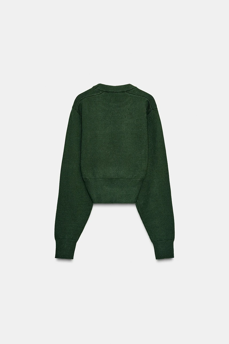 CROPPED BASIC KNIT JUMPER