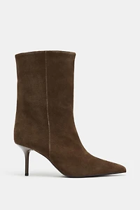 LEATHER HEELED ANKLE BOOTS