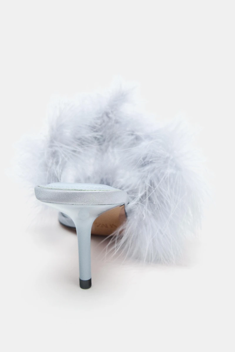 FEATHER HEELED SANDALS