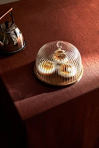 BOROSILICATE WOODEN CAKE DISH