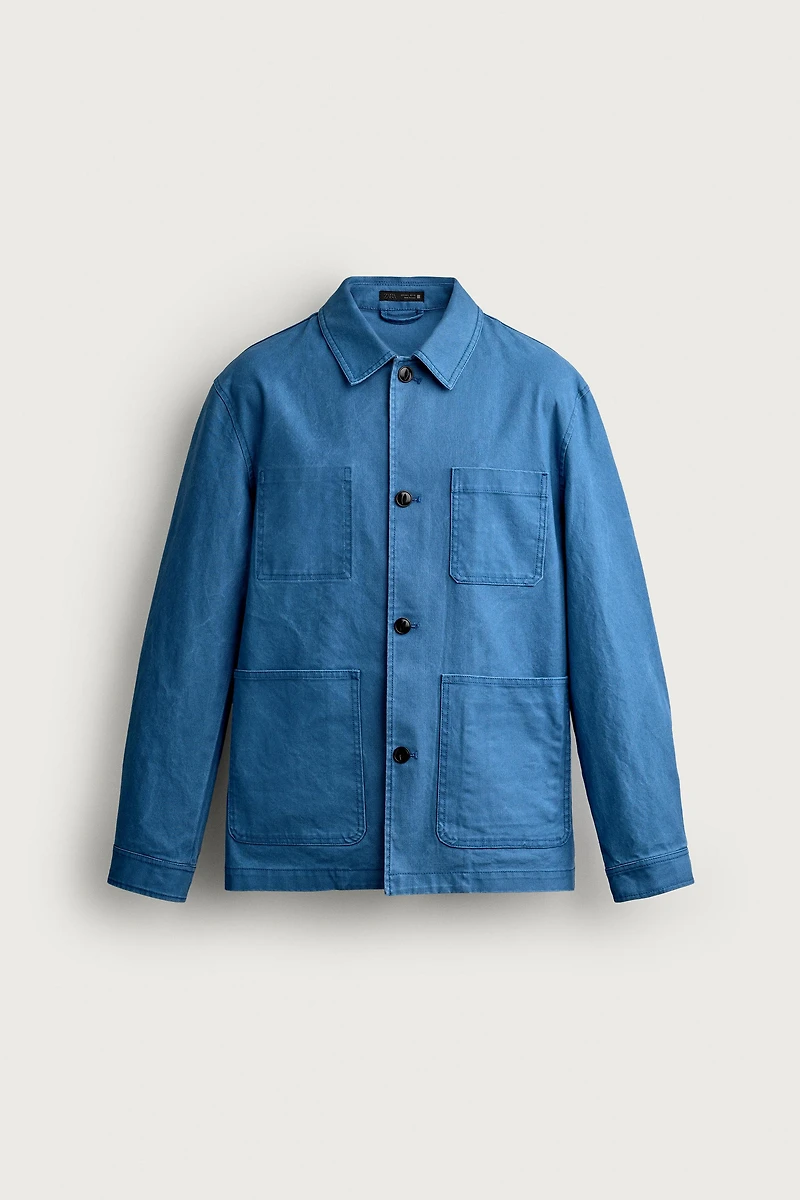 WASHED REGULAR FIT POCKET OVERSHIRT