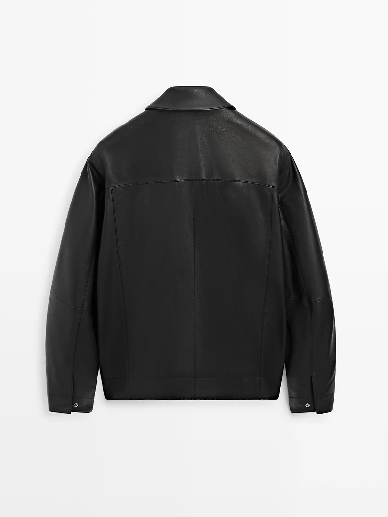 Nappa leather jacket with pockets