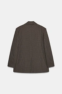 OVERSIZED PLAID DOUBLE-BREASTED BLAZER
