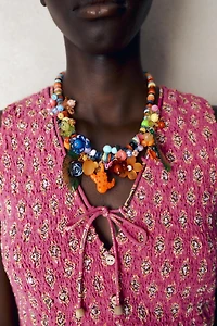 COLLIER PERLES MULTICOLORES