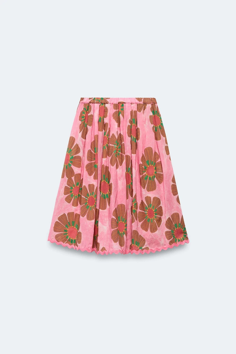 6-14 ANS/ JUPE MIDI IMPRIMÉ FLEURS ÉDITION LIMITÉE